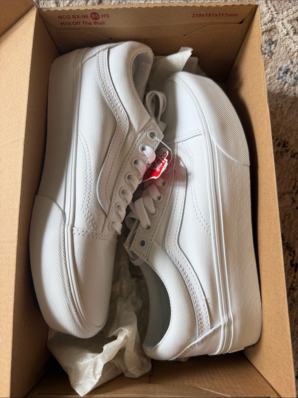 Vans White Low Top Old Skool Sneakers